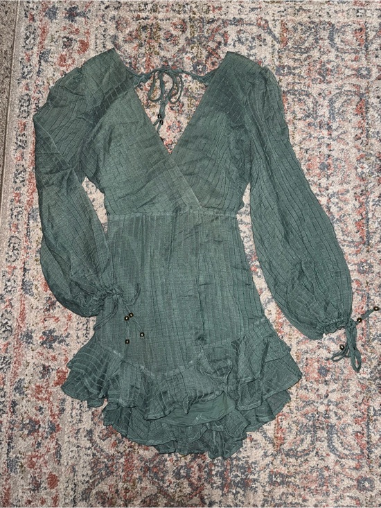 saints + secrets Dresses & Skirts - Sage Long Sleeve Ruffle Mini Dress